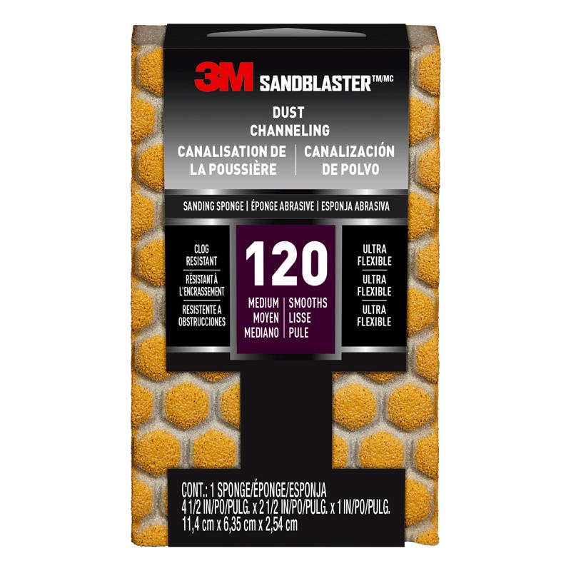 3M COMPANY, 3M 4-1/2 in. L X 2-1/2 in. W X 1 in. 60 Grit Coarse Sanding Sponge