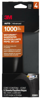 3M COMPANY, 3M 9 in. L X 3-2/3 in. W 1000 Grit Silicon Carbide Sandpaper 5 pk