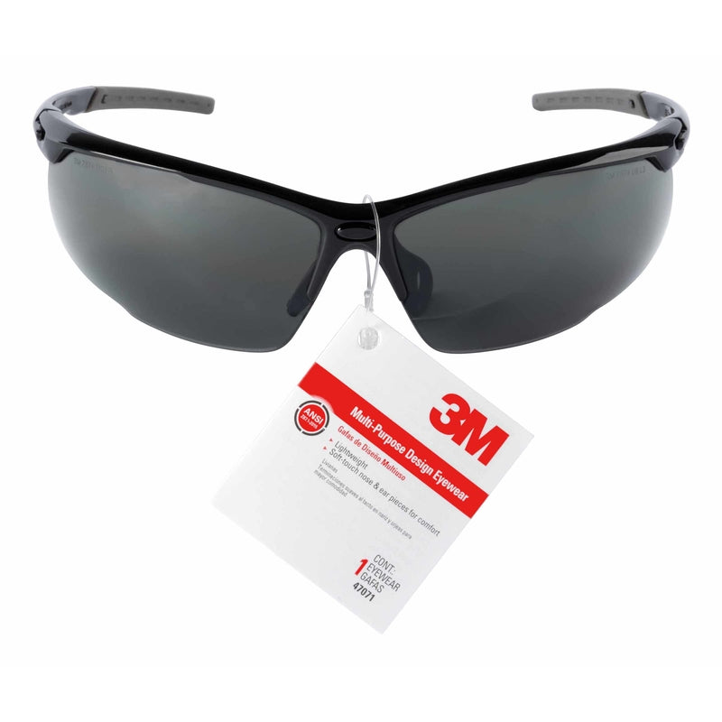 3M COMPANY, 3M  Anti-Fog Safety Glasses  Gray Lens Black Frame 1 pc.