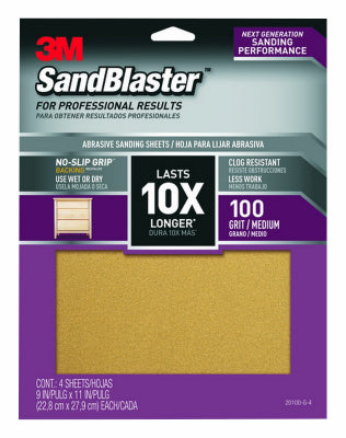 3M COMPANY, 3M Sandblaster 11 in. L X 9 in. W 100 Grit Ceramic Sandpaper 4 pk