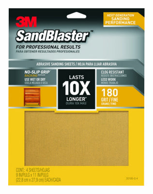 3M COMPANY, 3M Sandblaster 11 in. L X 9 in. W 180 Grit Ceramic Sandpaper 4 pk