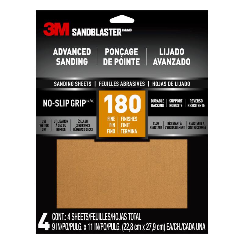 3M COMPANY, 3M Sandblaster 11 in. L X 9 in. W 180 Grit Ceramic Sandpaper 4 pk