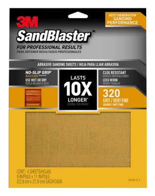 3M COMPANY, 3M Sandblaster 11 in. L X 9 in. W 320 Grit Ceramic Sandpaper 4 pk