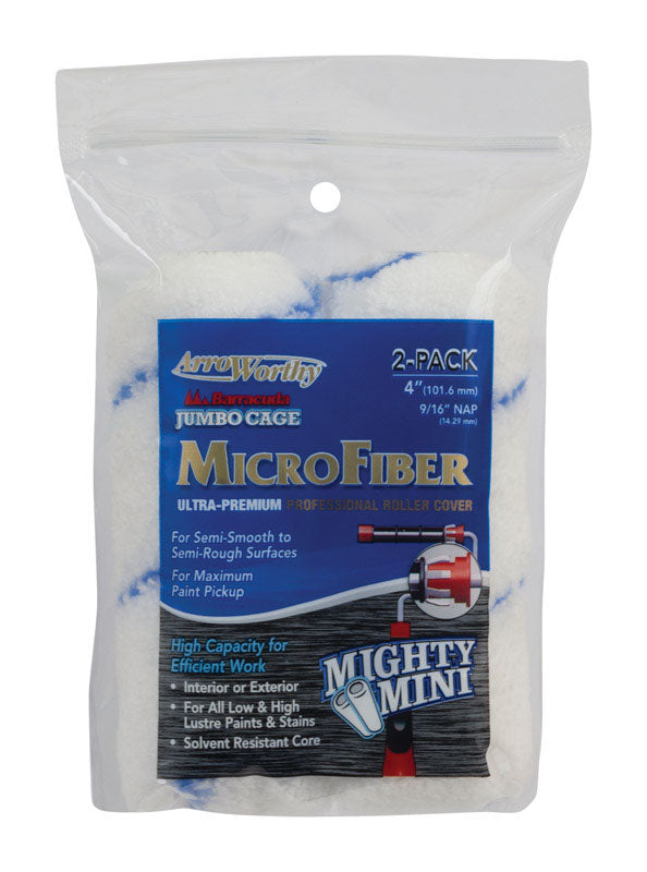 LINZER PRODUCTS CORP, ArroWorthy Barracuda Microfiber 4 in. W X 9/16 in. Jumbo Paint Roller Cover 2 pk