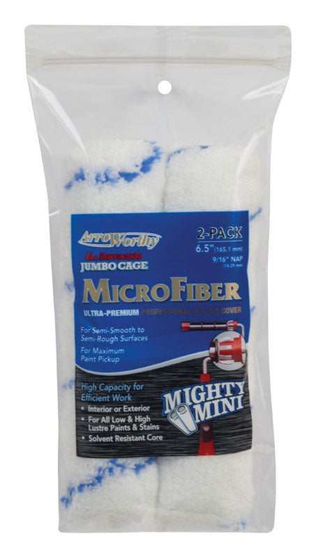 LINZER PRODUCTS CORP, ArroWorthy Barracuda Microfiber 6.5 in. W X 9/16 in. Paint Roller Cover 2 pk