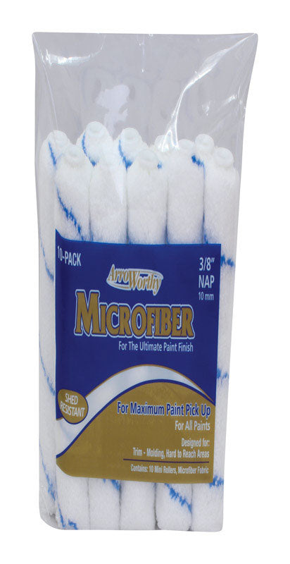 LINZER PRODUCTS CORP, ArroWorthy Microfiber 4 in. W X 3/8 in. Mini Paint Roller Cover 10 pk