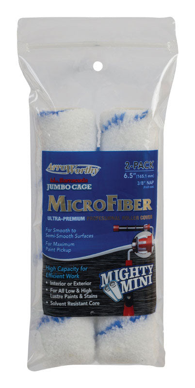 LINZER PRODUCTS CORP, ArroWorthy Microfiber 6.5 in. W X 3/8 in. Jumbo Paint Roller Cover 2 pk