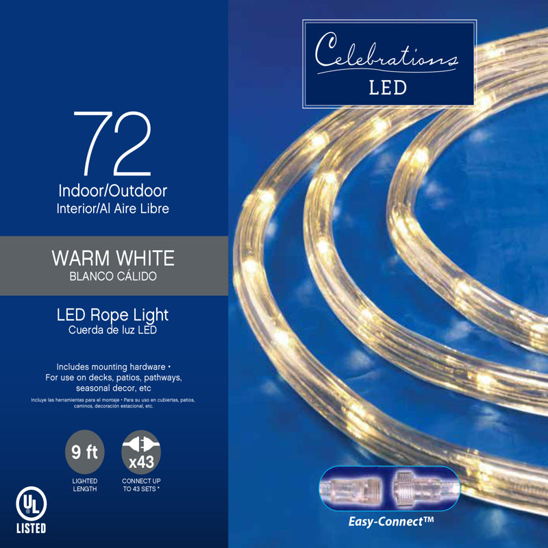 Celebrations, Celebrations LED Warm White Rope Light Set Indoor Christmas Decor ct