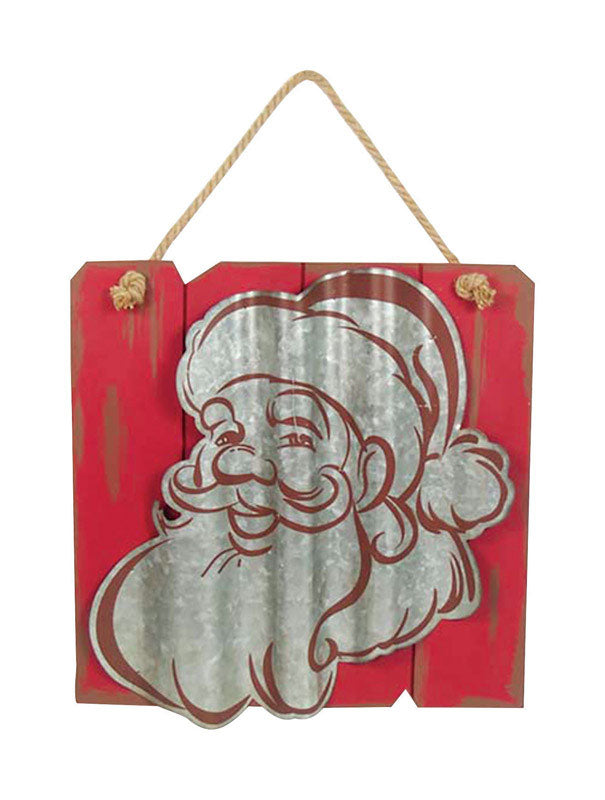 ACE TRADING - JETLINK 1, Celebrations  Santa  Wall Art  Red/White  Wood, Metal  1 pk