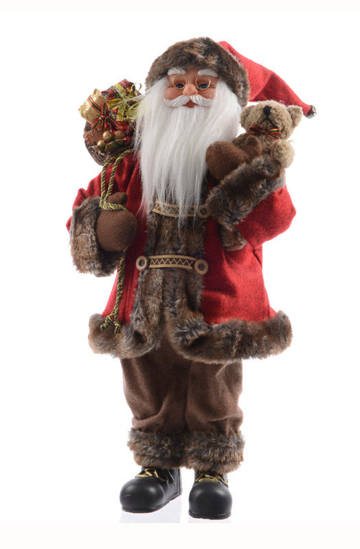 ACE TRADING - ILLUMAX 8, Decoris Red v Santa Greeter with Bear Christmas Decoration 24 H in. (Pack of 2)