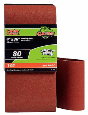 RUST-OLEUM CORPORATION, Gator 36 in. L X 4 in. W Aluminum Oxide Sanding Belt 80 Grit Medium 1 pc