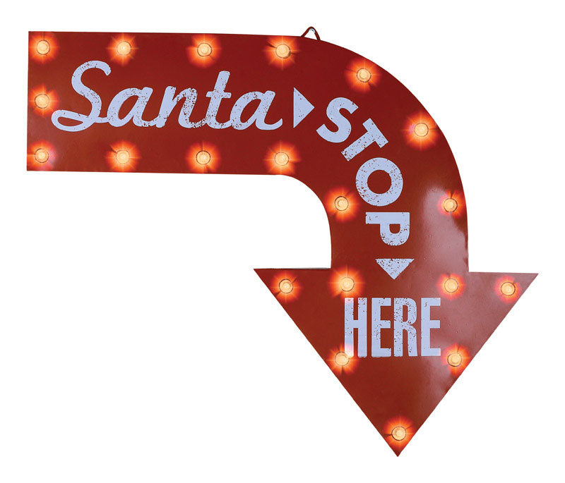 GEMMY INDUSTRIES, Gemmy  Santa Stop Here Sign  Hanging Decor