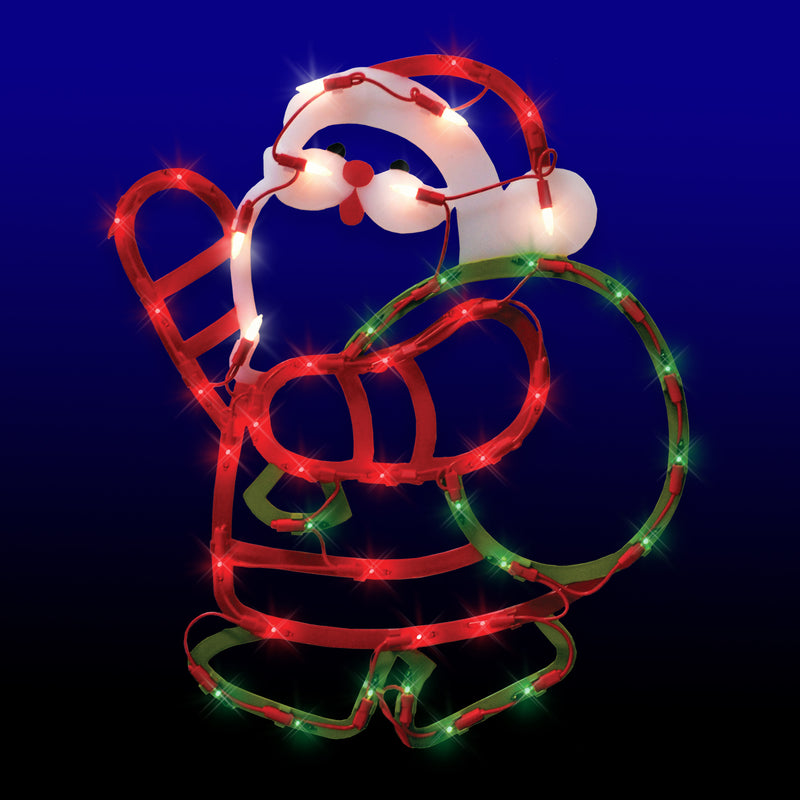 ACE TRADING - IG KWANG, IG Design Multicolored Lit Santa Silhouette Window Decoration 23 in.