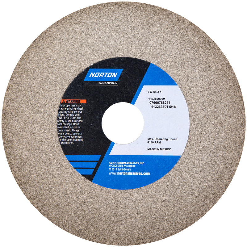 SAINT-GOBAIN ABRASIVES INC, Norton Gemini 6 in. D X 1 in. Bench Grinding Wheel