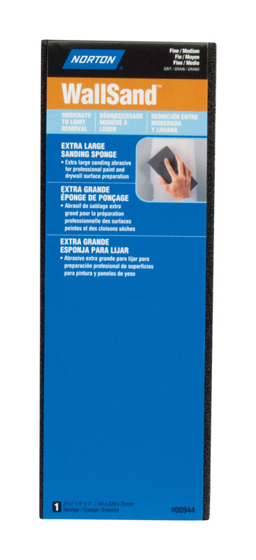 SAINT-GOBAIN ABRASIVES INC, Norton WallSand 9 in. L X 3.31 in. W X 1 in. 80/120 Grit Fine/Medium Extra Large Sanding Sponge