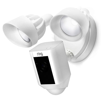 RING LLC, Ring Floodlight Camera Hardwired Outdoor White Wi-Fi Security Camera