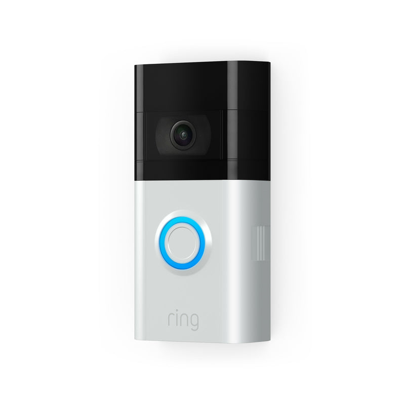 RING LLC, Ring Satin Nickel Metal/Plastic Wireless Video Doorbell