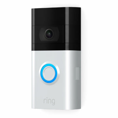 RING LLC, Ring Satin Nickel Metal/Plastic Wireless Video Doorbell