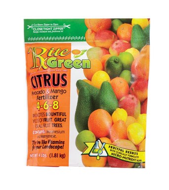 Rite Green, Rite Green Citrus , Avocado And Mango Fertilizer 4-6-8 Granules 4 Lb.