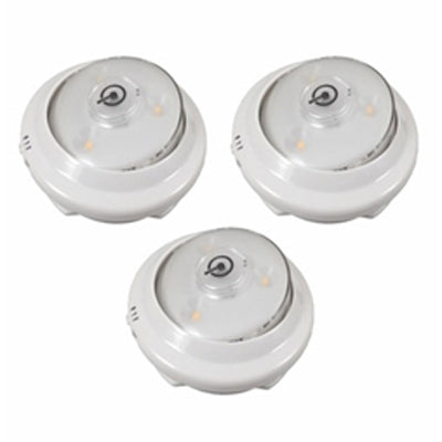 AMERTAC HOLDINGS INC, Rite Lite White Battery Powered LED Puck Light 3 pk