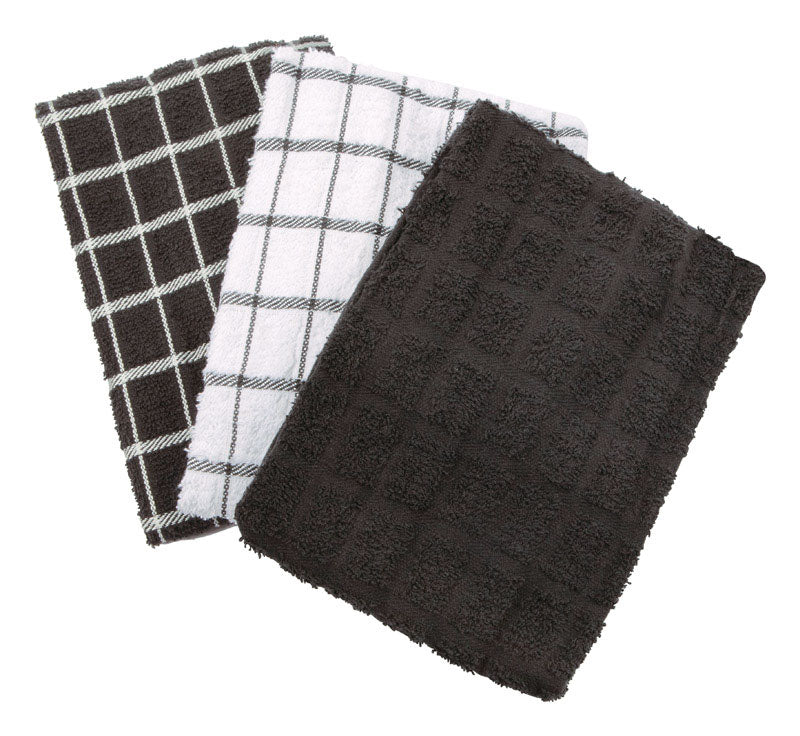 JOHN RITZENTHALER CO, Ritz Black Cotton Kitchen Towel 3 pk (Pack of 3)