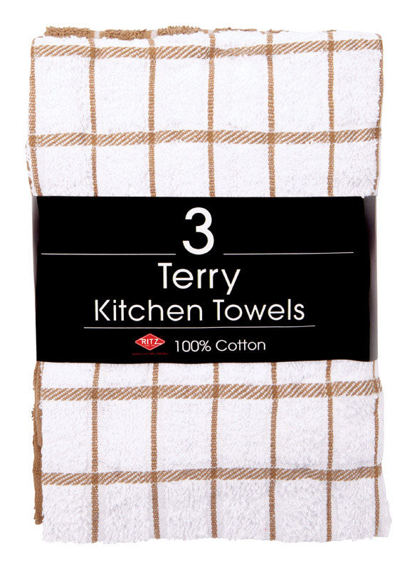 JOHN RITZENTHALER CO, Ritz Mocha Cotton Kitchen Towel 3 pk (Pack of 3)