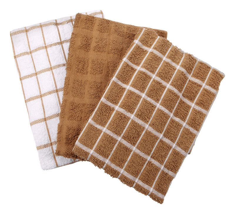 JOHN RITZENTHALER CO, Ritz Mocha Cotton Kitchen Towel 3 pk (Pack of 3)