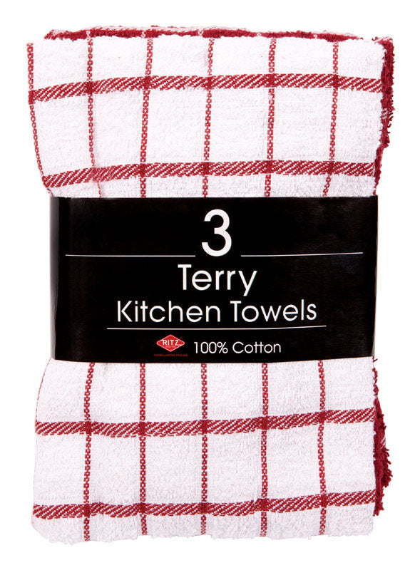 JOHN RITZENTHALER CO, Ritz Paprika Cotton Kitchen Towel 3 pk (Pack of 3)