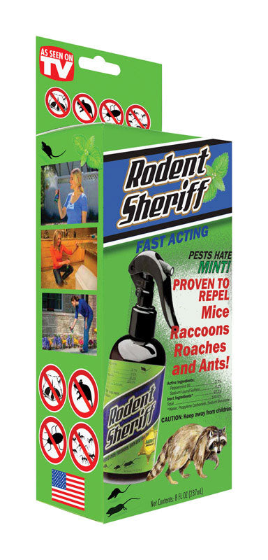 TRI-SALES MARKETING LLC, Rodent Sheriff Handcrafted Indoor/Outdoor Non-Toxic Animal Repellent Spray 8 oz.