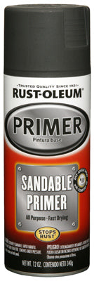 Rust-Oleum Corp, Rust-Oleum Automotive Flat Black Automotive Sandable Primer Spray 12 oz