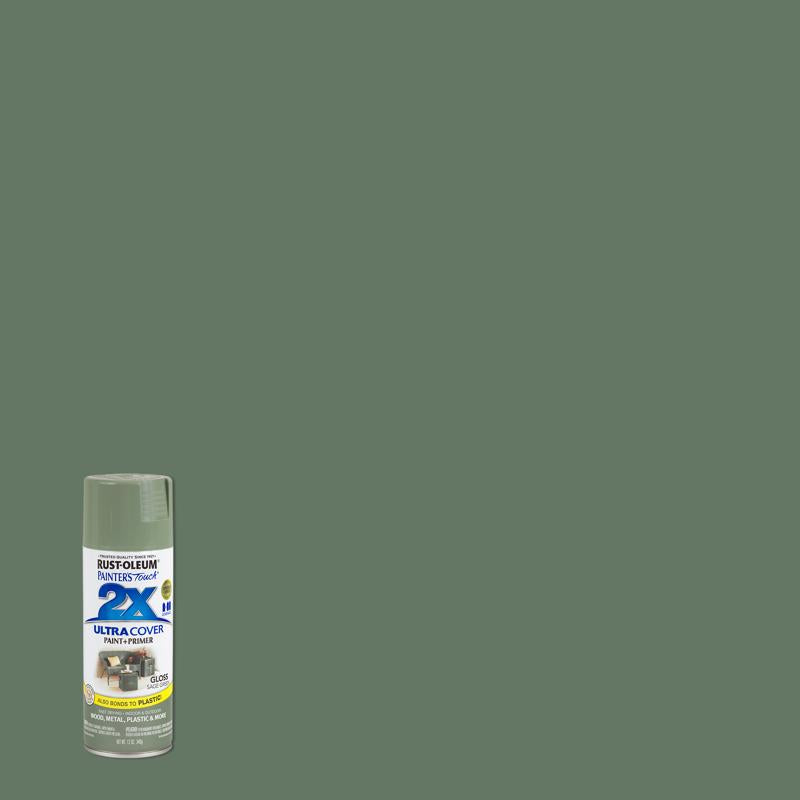 Rust-Oleum Corp, Rust-Oleum Painter's Touch Ultra Cover Gloss Sage Green Spray Paint 12 oz. (Pack of 6)