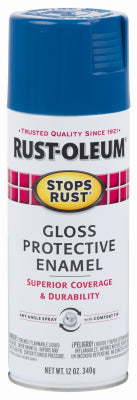 Stops Rust, Rust-Oleum Stops Rust Gloss Cobalt Enamel Spray Paint 12 oz (Pack of 6)