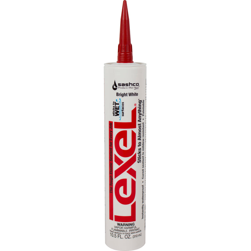 Lexel, Sashco Lexel Bright White Elastomeric Polymers Advanced Polymer Caulk Sealant 10.5 oz (Pack of 12).