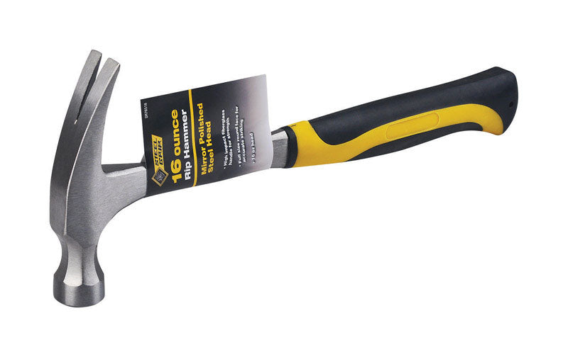 ACE TRADING-TR HAND TOOLS, Steel Grip 16 oz Smooth Face Rip Hammer Fiberglass Handle