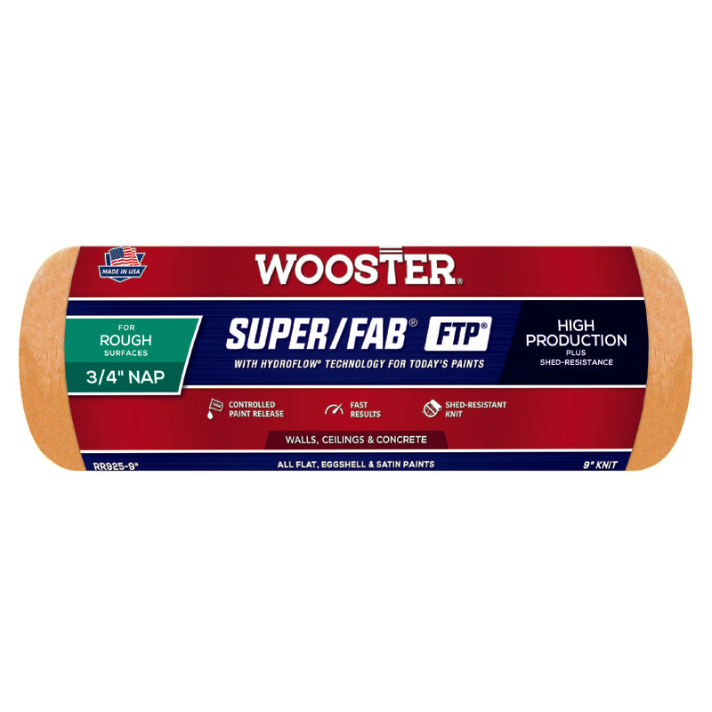 THE WOOSTER BRUSH CO, Wooster Super/Fab FTP Synthetic Blend 9 in. W X 3/4 in. Regular Paint Roller Cover 1 pk